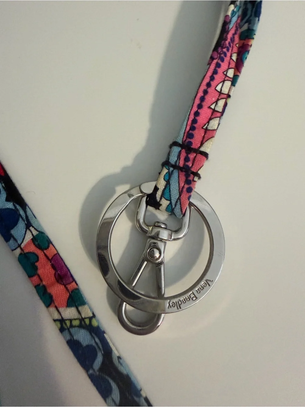 Vera Bradley Women’s Haymarket Paisley Floral Lanyard Keychain Metal Ring